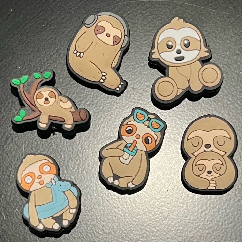 Sloth Themed Croc Charms